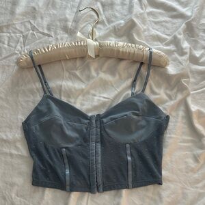 Urban Outfitters Grey-Blue Cropped Tank Top